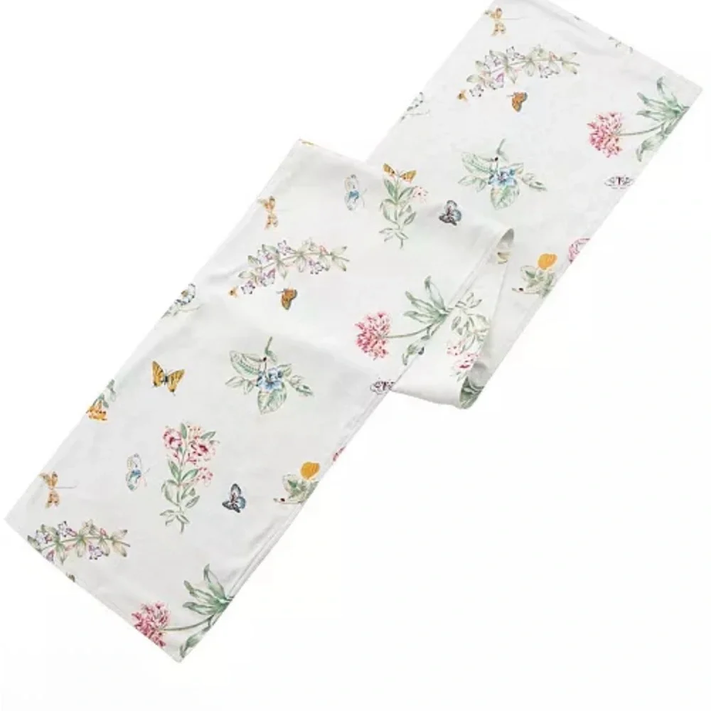 Lenox Butterfly Floral Table Runner - 14”x 70”